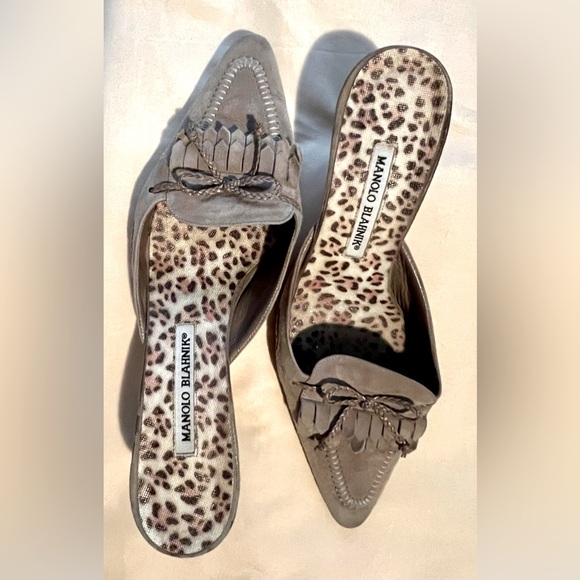 Manolo Blahnik Shoes - Manolo Blahnik Suede Loafer Heels